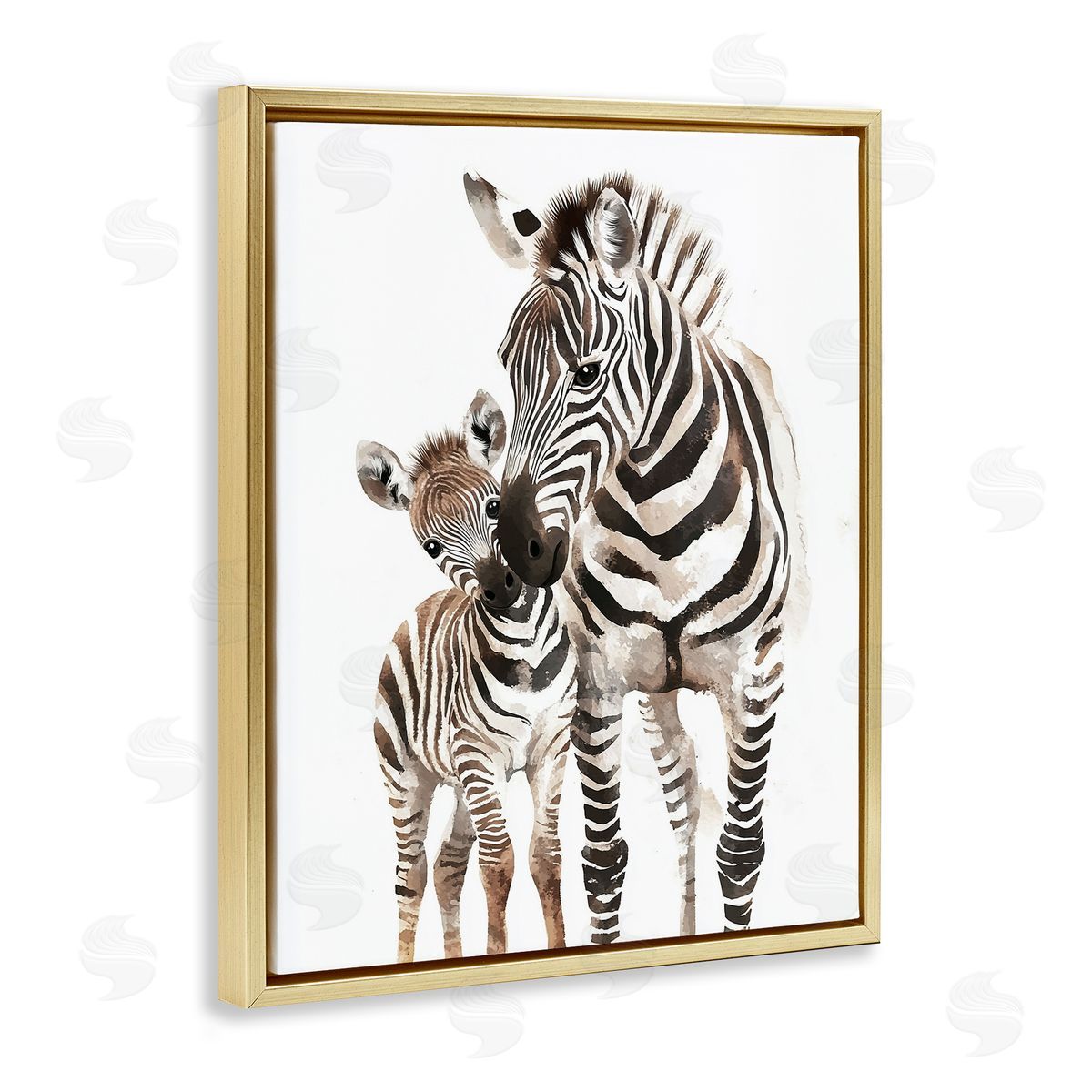 Ramona Murdock Zebra Baby with Mother Canvas Wall Art Print