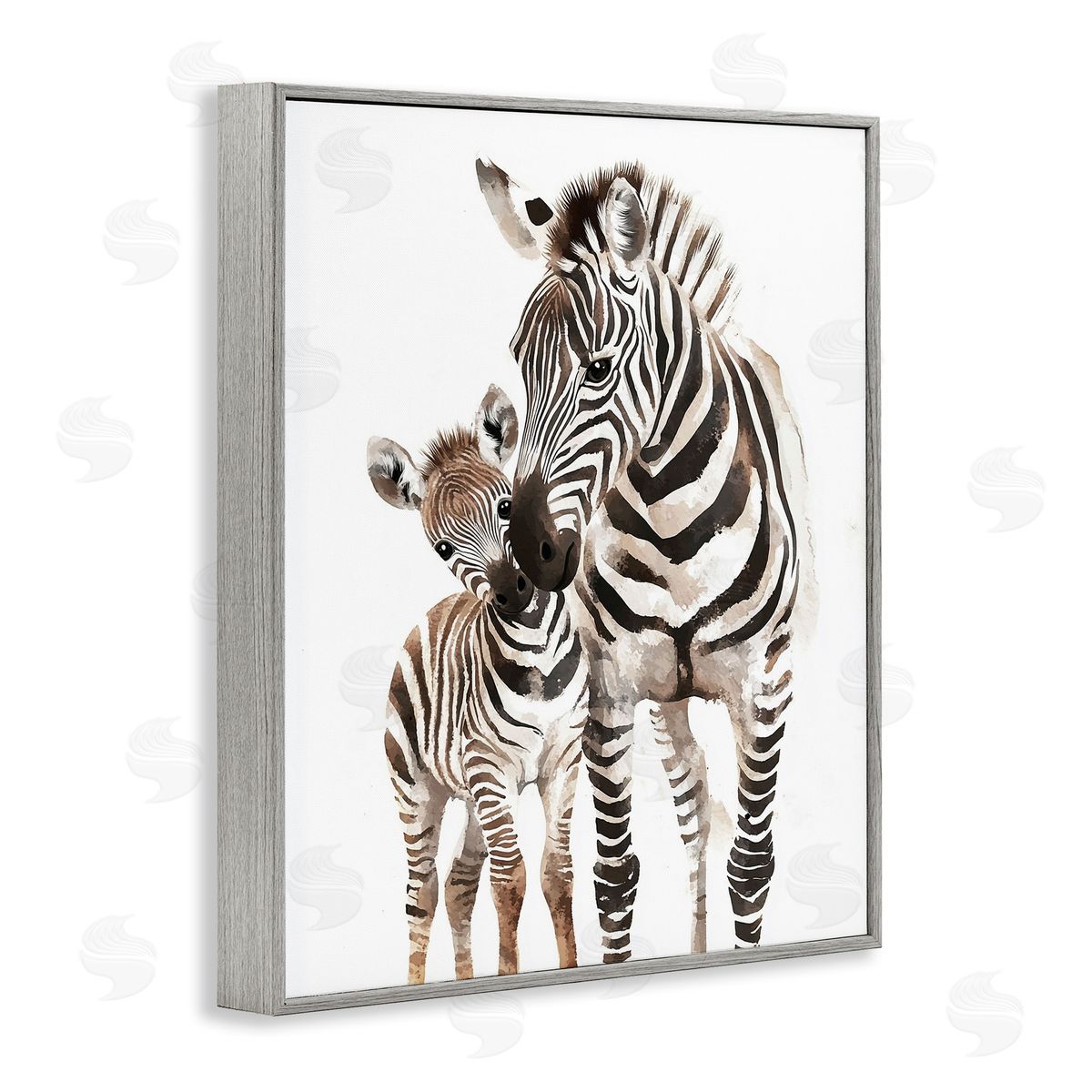 Ramona Murdock Zebra Baby with Mother Canvas Wall Art Print