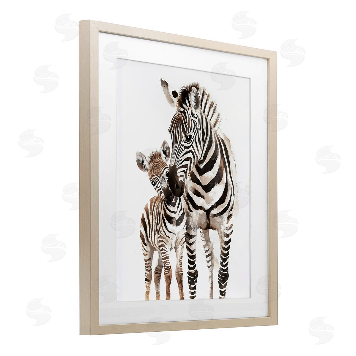 Ramona Murdock Zebra Baby with Mother Canvas Wall Art Print