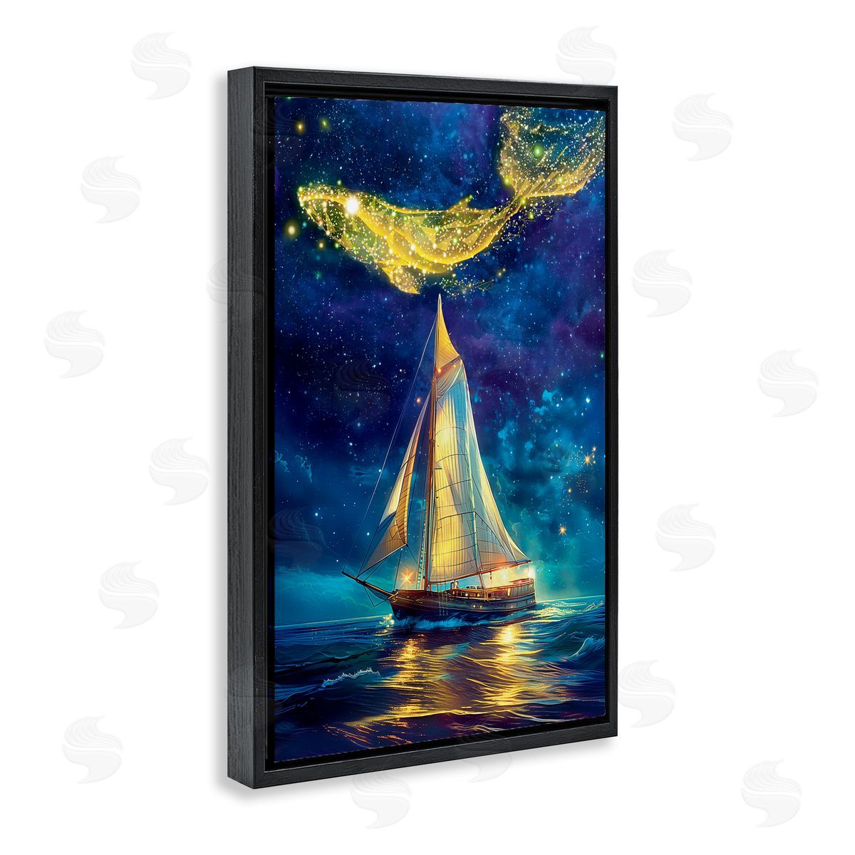 Image World Whale Constellation At Sea Canvas Wall Art Print