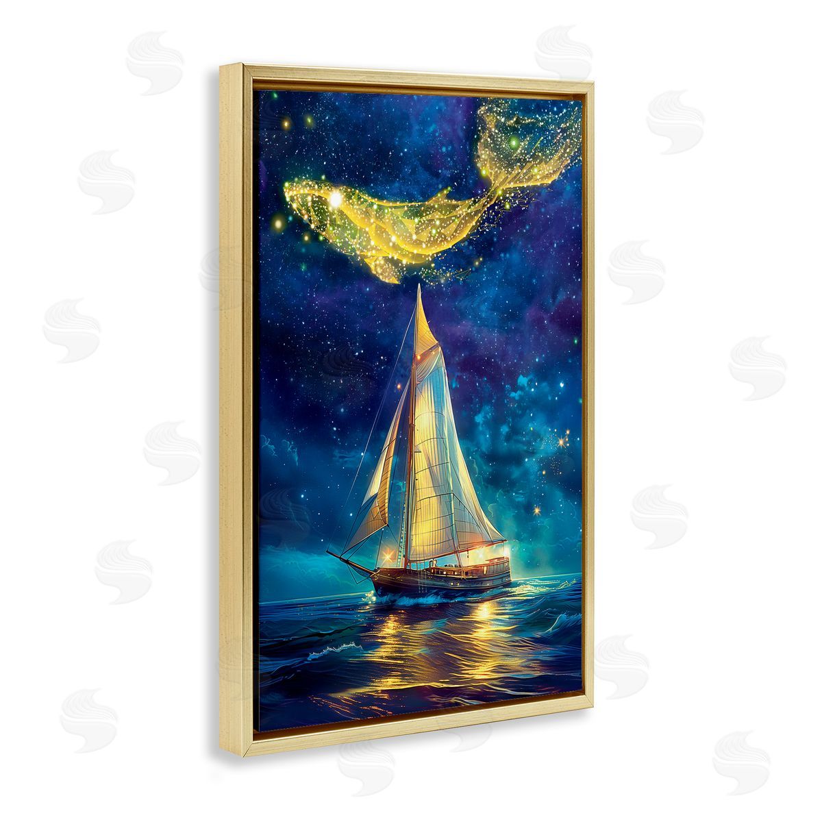Image World Whale Constellation At Sea Canvas Wall Art Print
