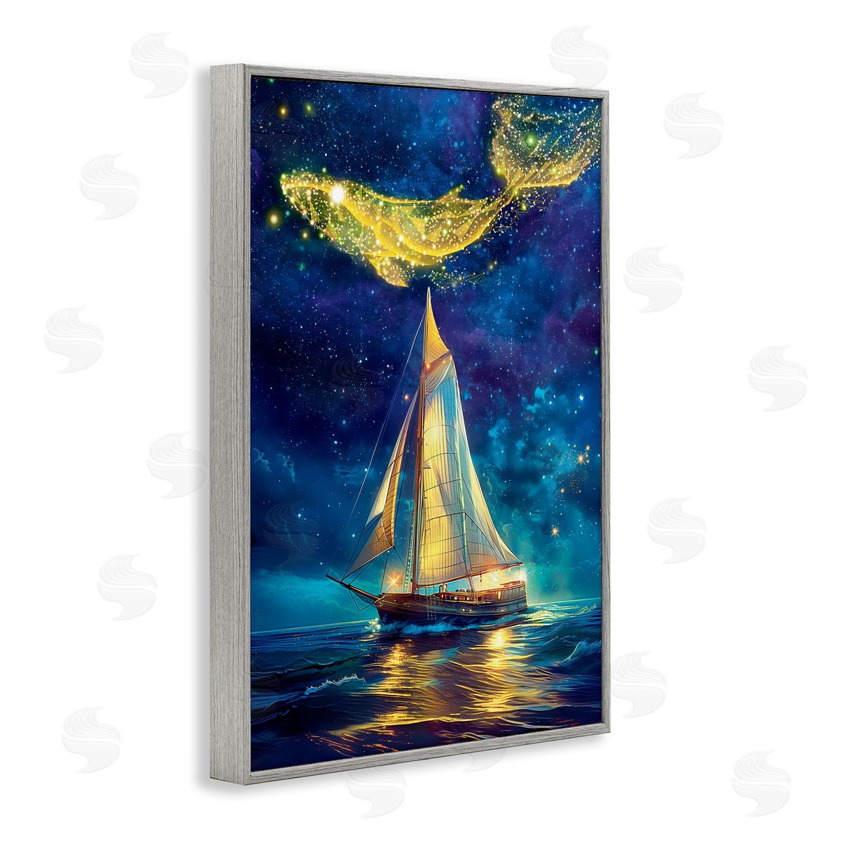 Image World Whale Constellation At Sea Canvas Wall Art Print