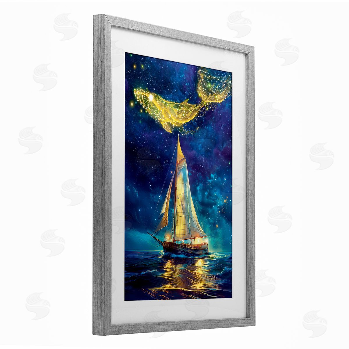 Image World Whale Constellation At Sea Canvas Wall Art Print