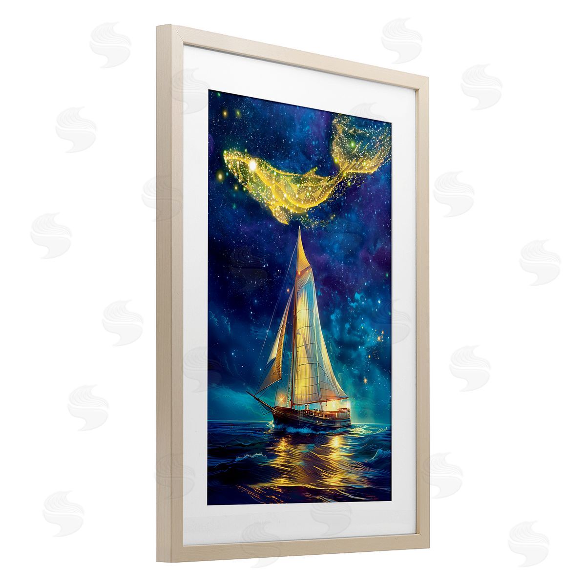 Image World Whale Constellation At Sea Canvas Wall Art Print