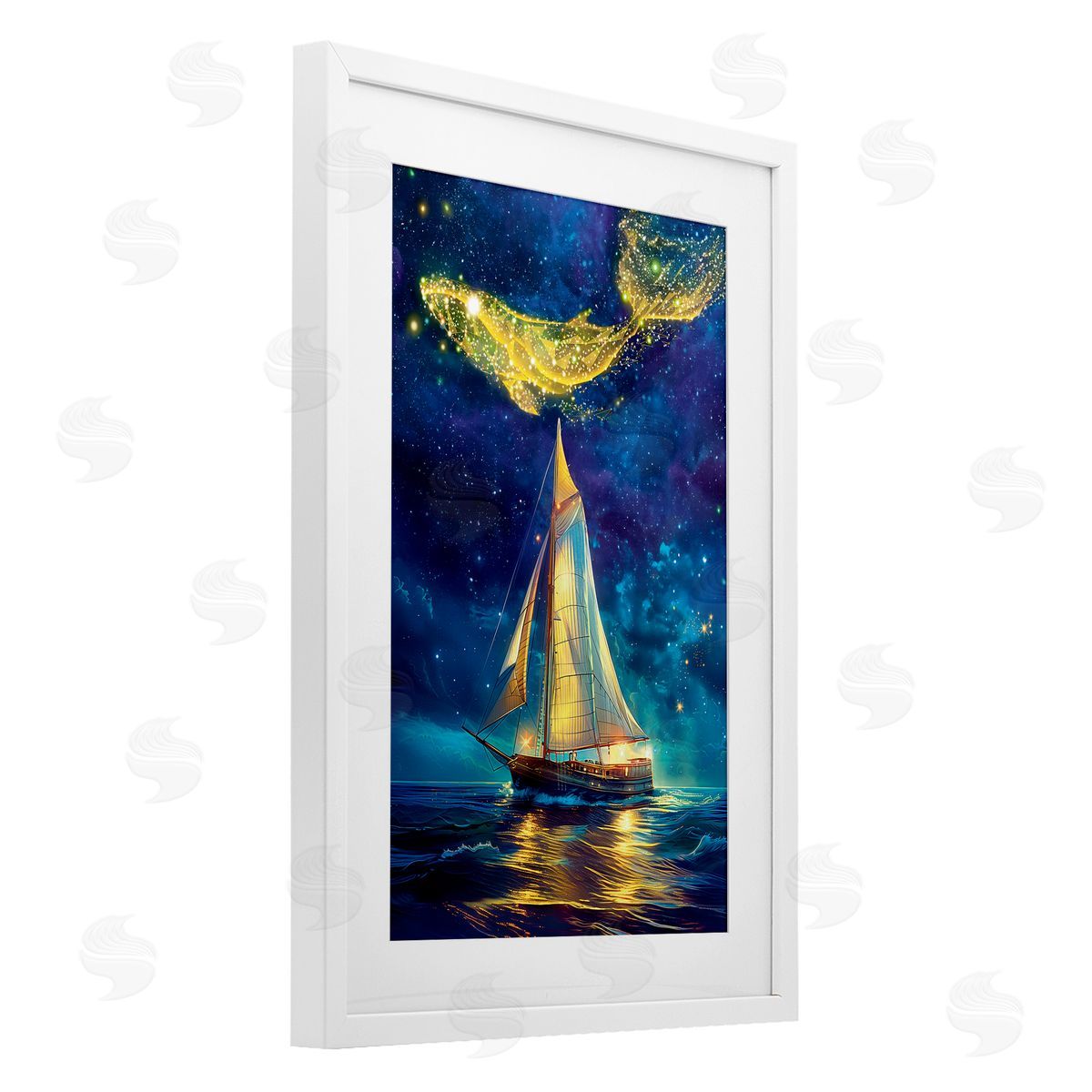 Image World Whale Constellation At Sea Canvas Wall Art Print