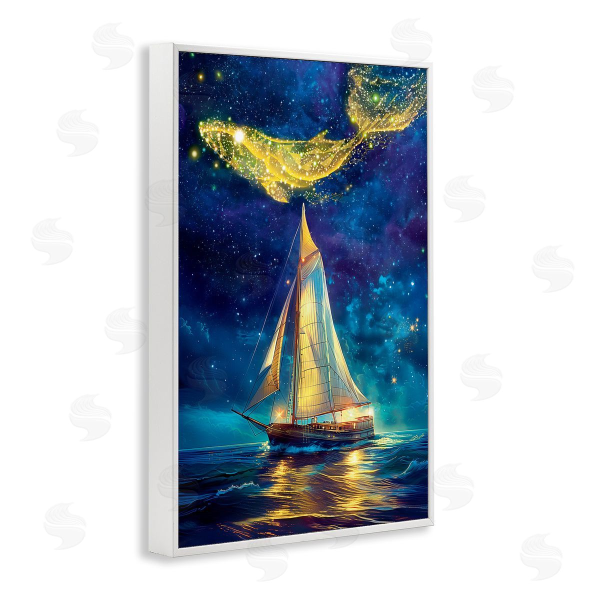 Image World Whale Constellation At Sea Canvas Wall Art Print