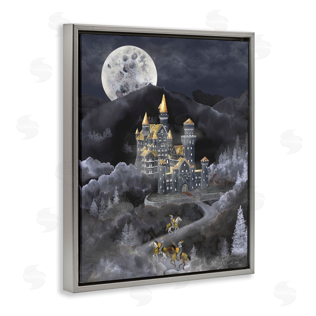 Brett Blumenthal Moonlit Journey to Castle Canvas Wall Art Print