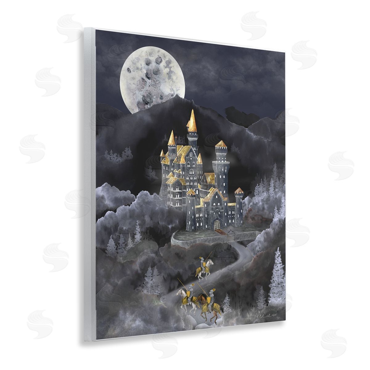 Brett Blumenthal Moonlit Journey to Castle Canvas Wall Art Print