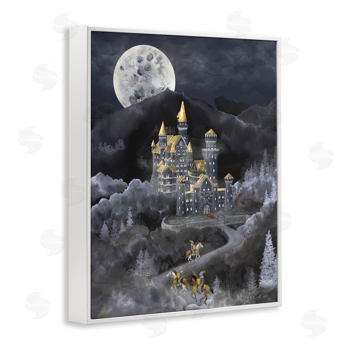 Brett Blumenthal Moonlit Journey to Castle Canvas Wall Art Print