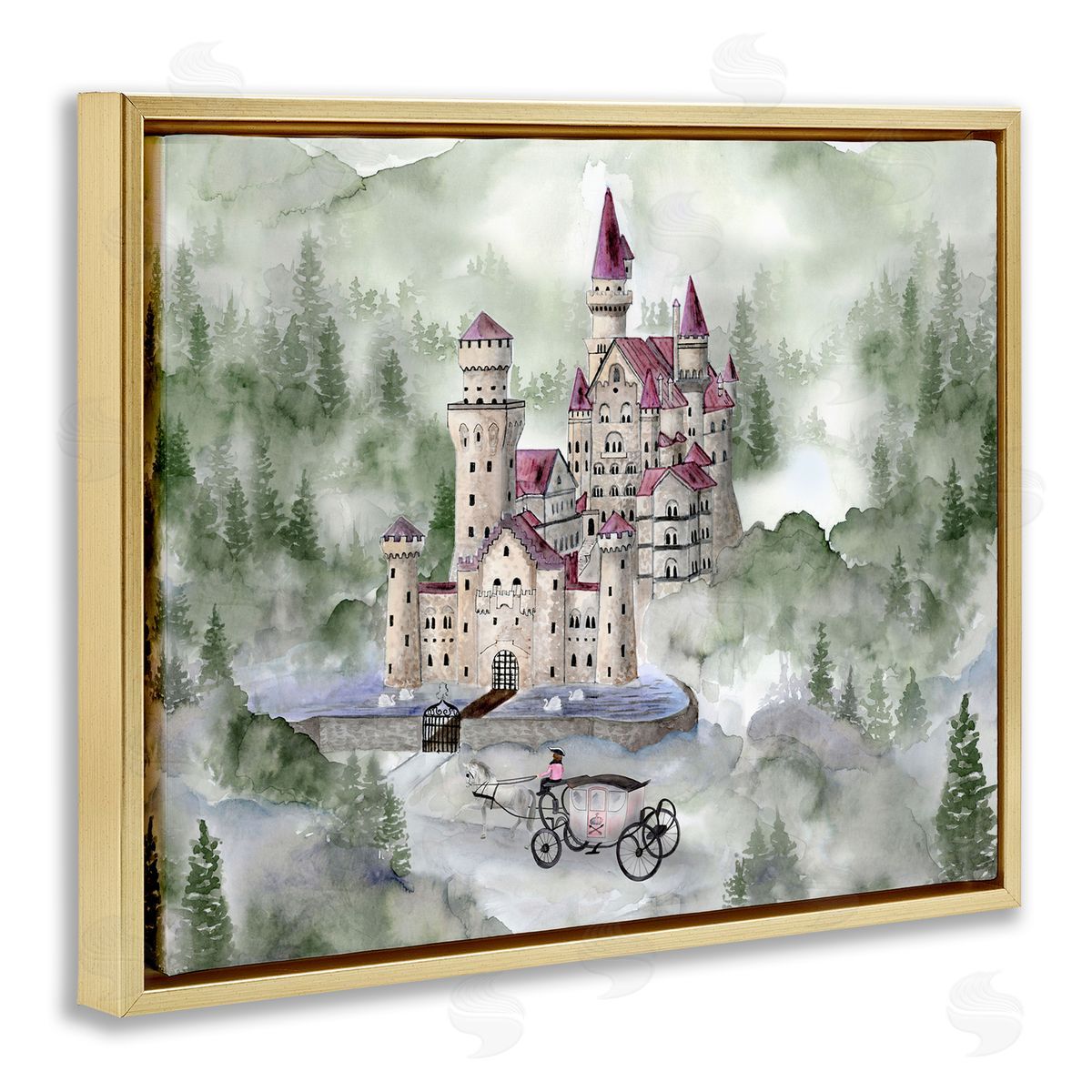 Brett Blumenthal Elegant Carriage to Castle Canvas Wall Art Print