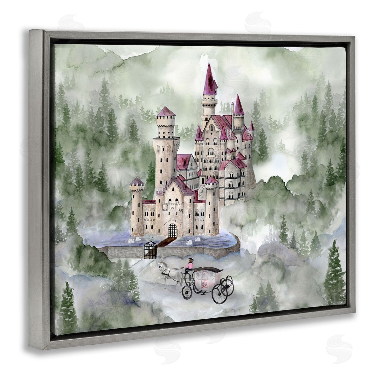 Brett Blumenthal Elegant Carriage to Castle Canvas Wall Art Print