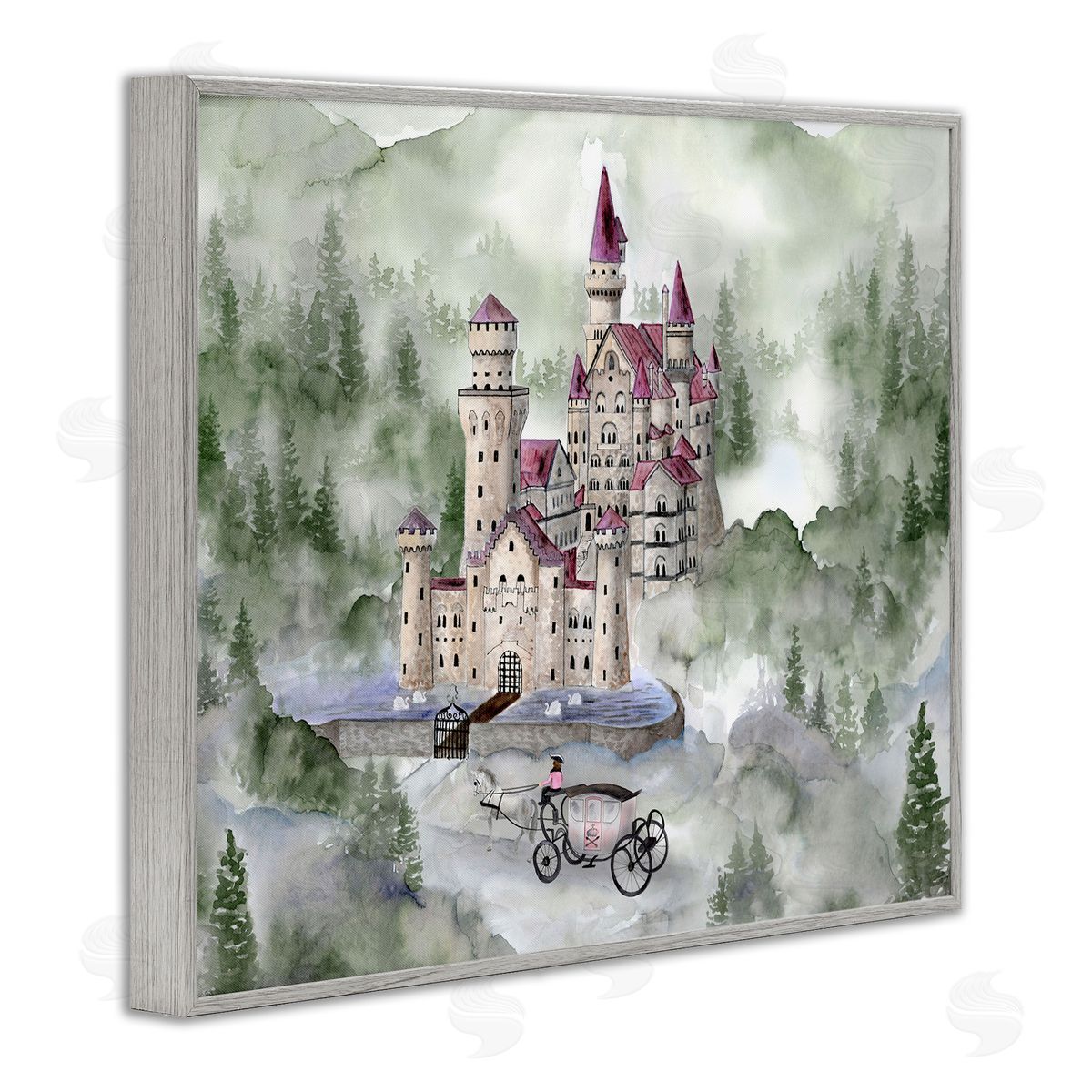Brett Blumenthal Elegant Carriage to Castle Canvas Wall Art Print