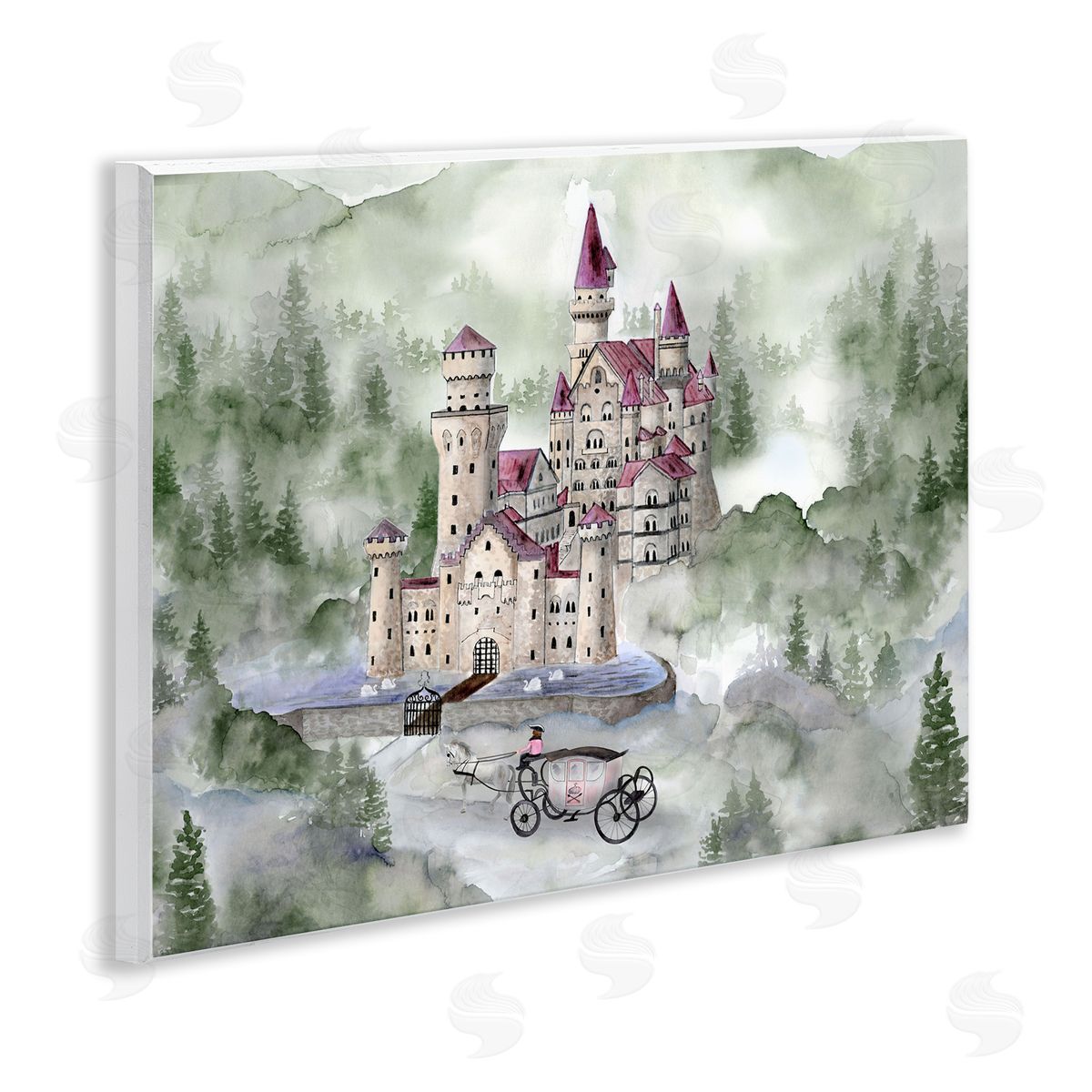 Brett Blumenthal Elegant Carriage to Castle Canvas Wall Art Print