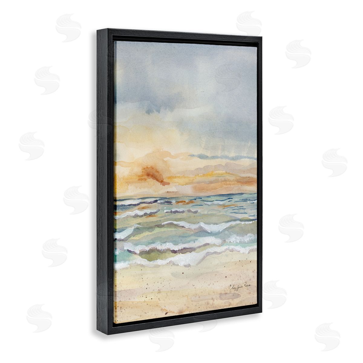 Audrey Jeanne Roberts Sunrise Serenity Sea Waves Canvas Wall Art Print