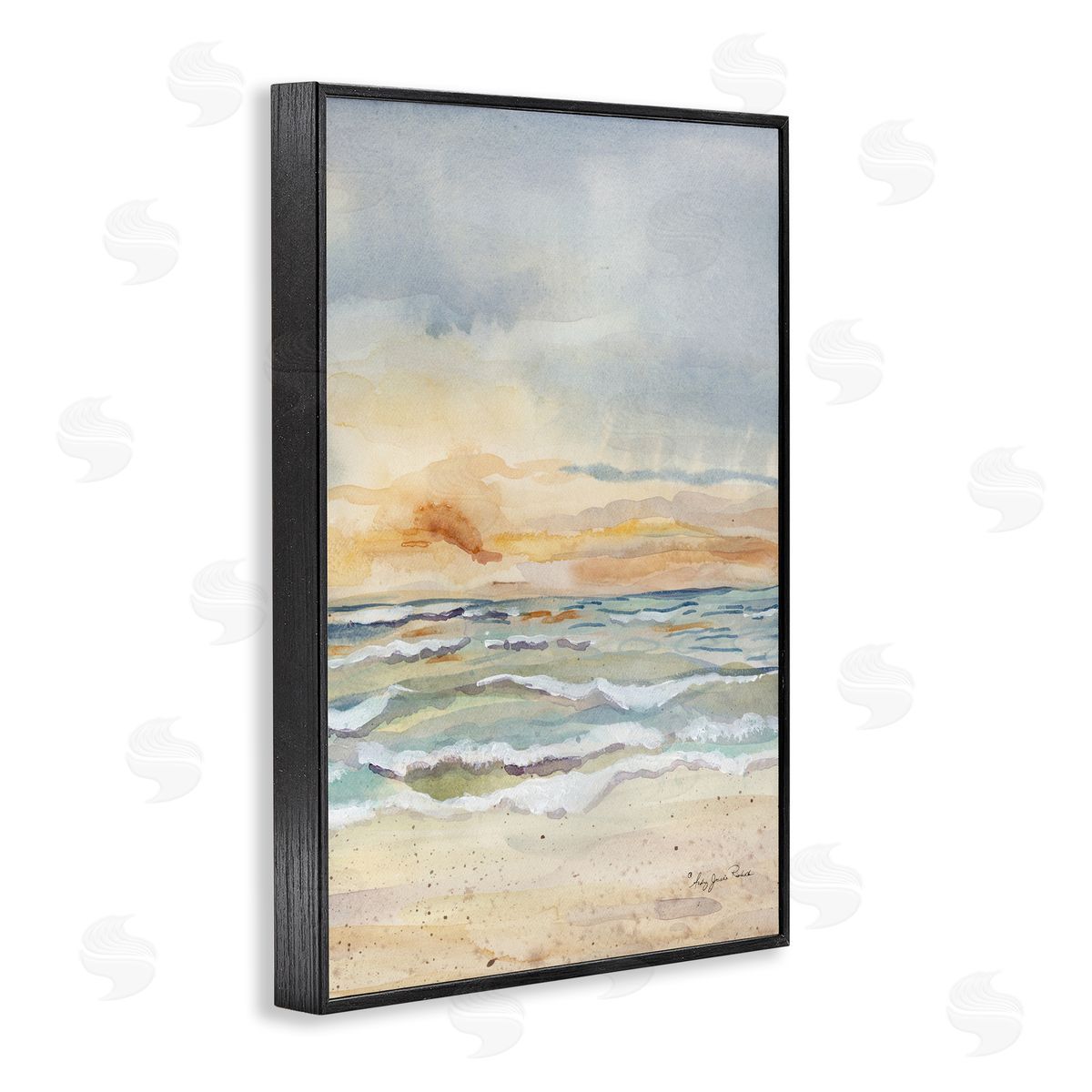 Audrey Jeanne Roberts Sunrise Serenity Sea Waves Canvas Wall Art Print
