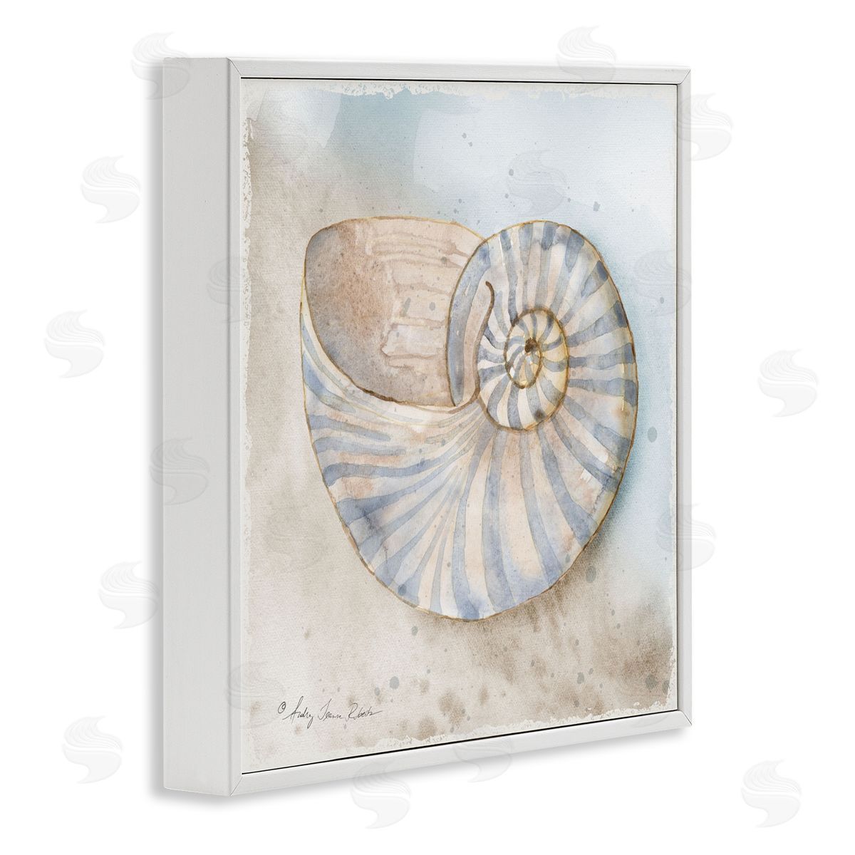 Audrey Jeanne Roberts Spiral Nautilus on Shore Canvas Wall Art Print