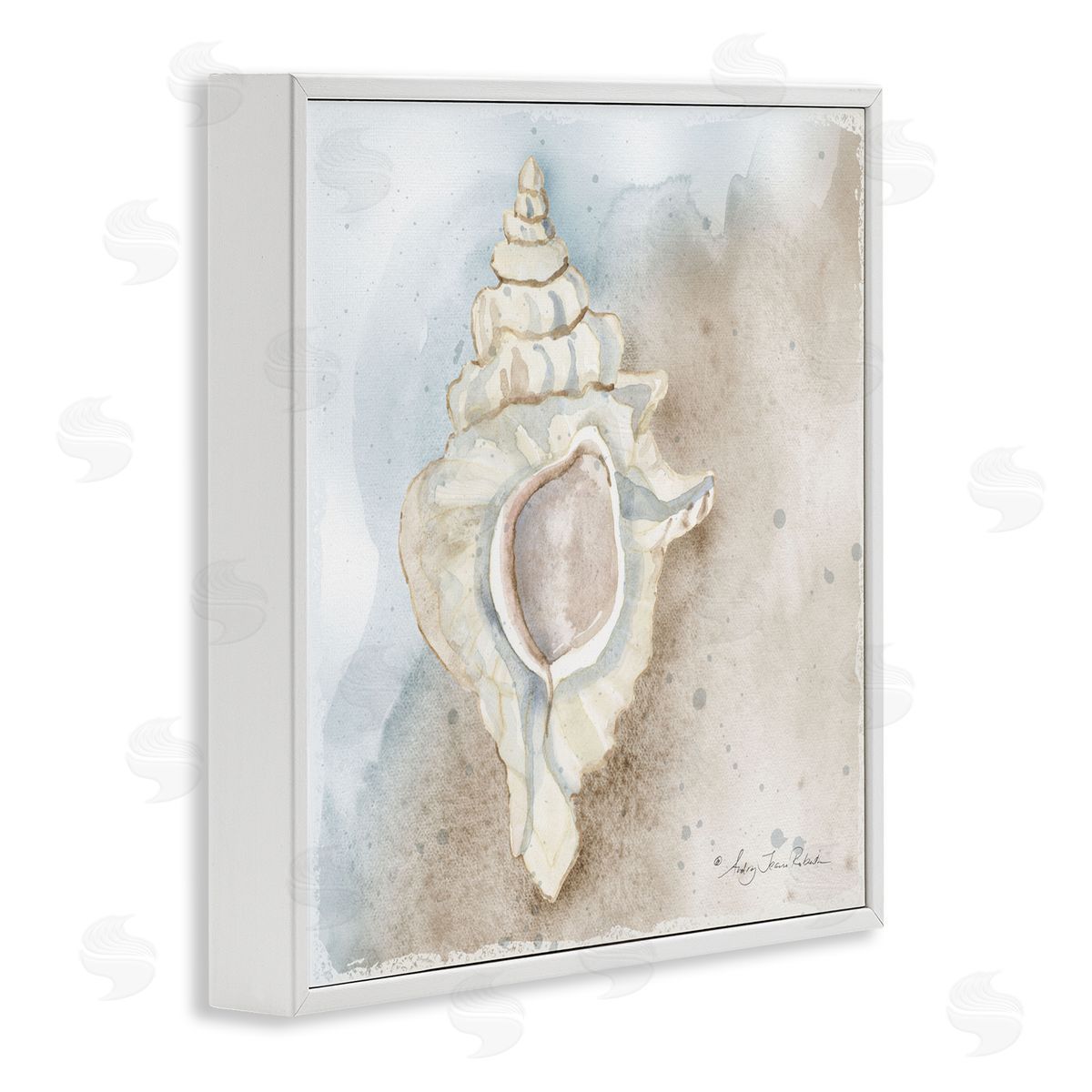 Audrey Jeanne Roberts Subtle Conch on Shore Canvas Wall Art Print