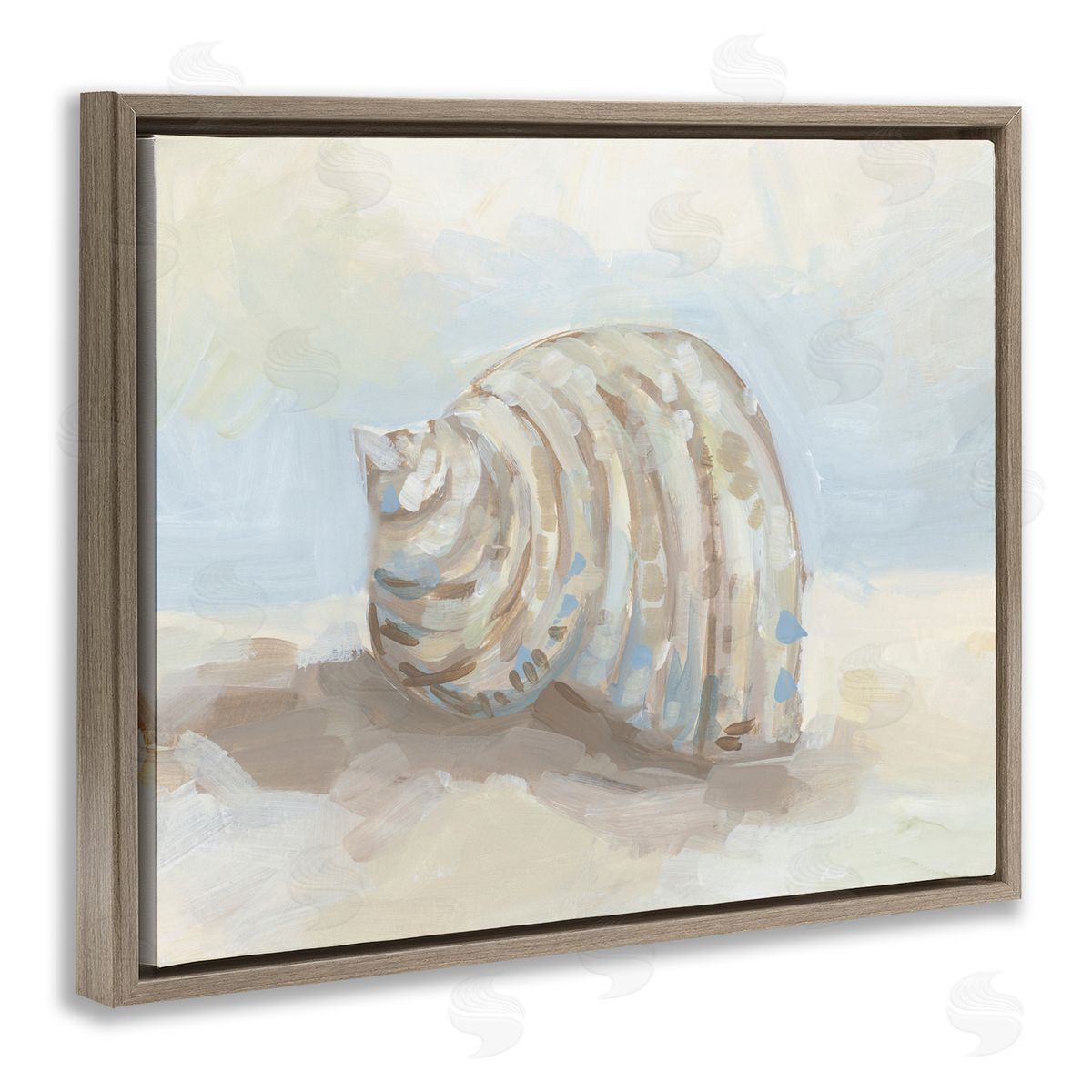 JJ Design House LLC Curved Blended Seashell Canvas Wall Art Print