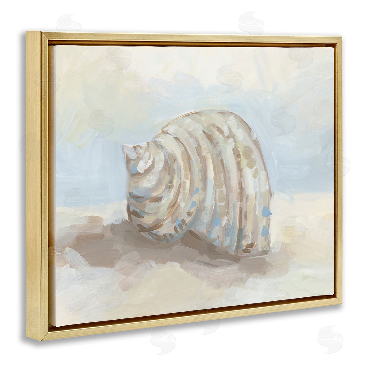 JJ Design House LLC Curved Blended Seashell Canvas Wall Art Print