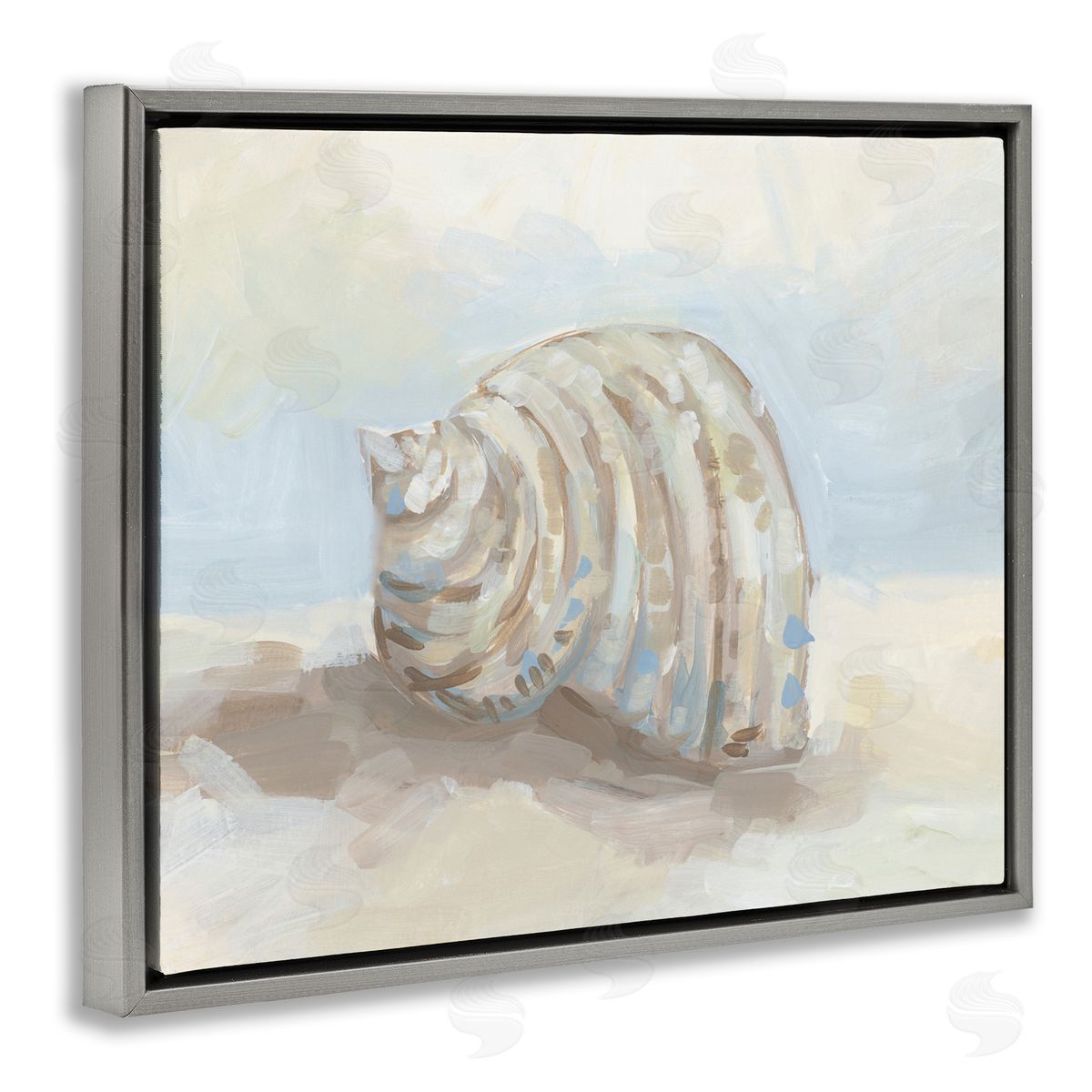 JJ Design House LLC Curved Blended Seashell Canvas Wall Art Print