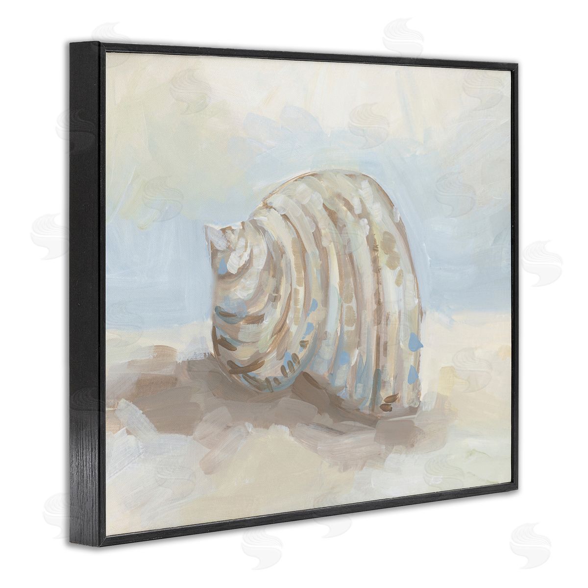 JJ Design House LLC Curved Blended Seashell Canvas Wall Art Print