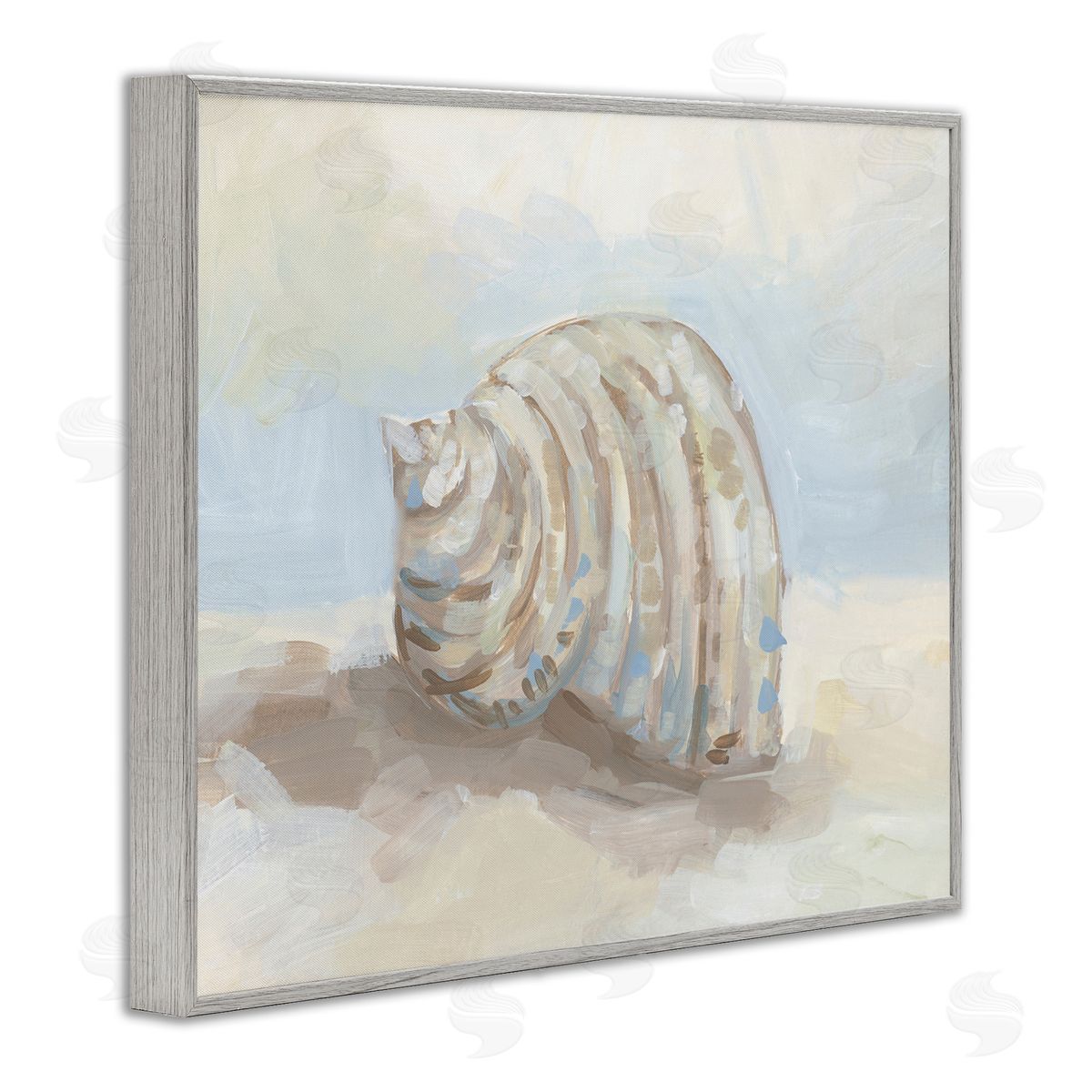 JJ Design House LLC Curved Blended Seashell Canvas Wall Art Print