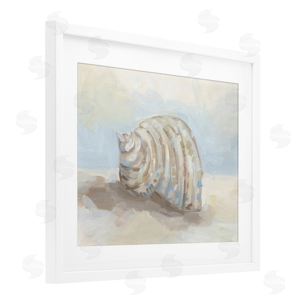 JJ Design House LLC Curved Blended Seashell Canvas Wall Art Print