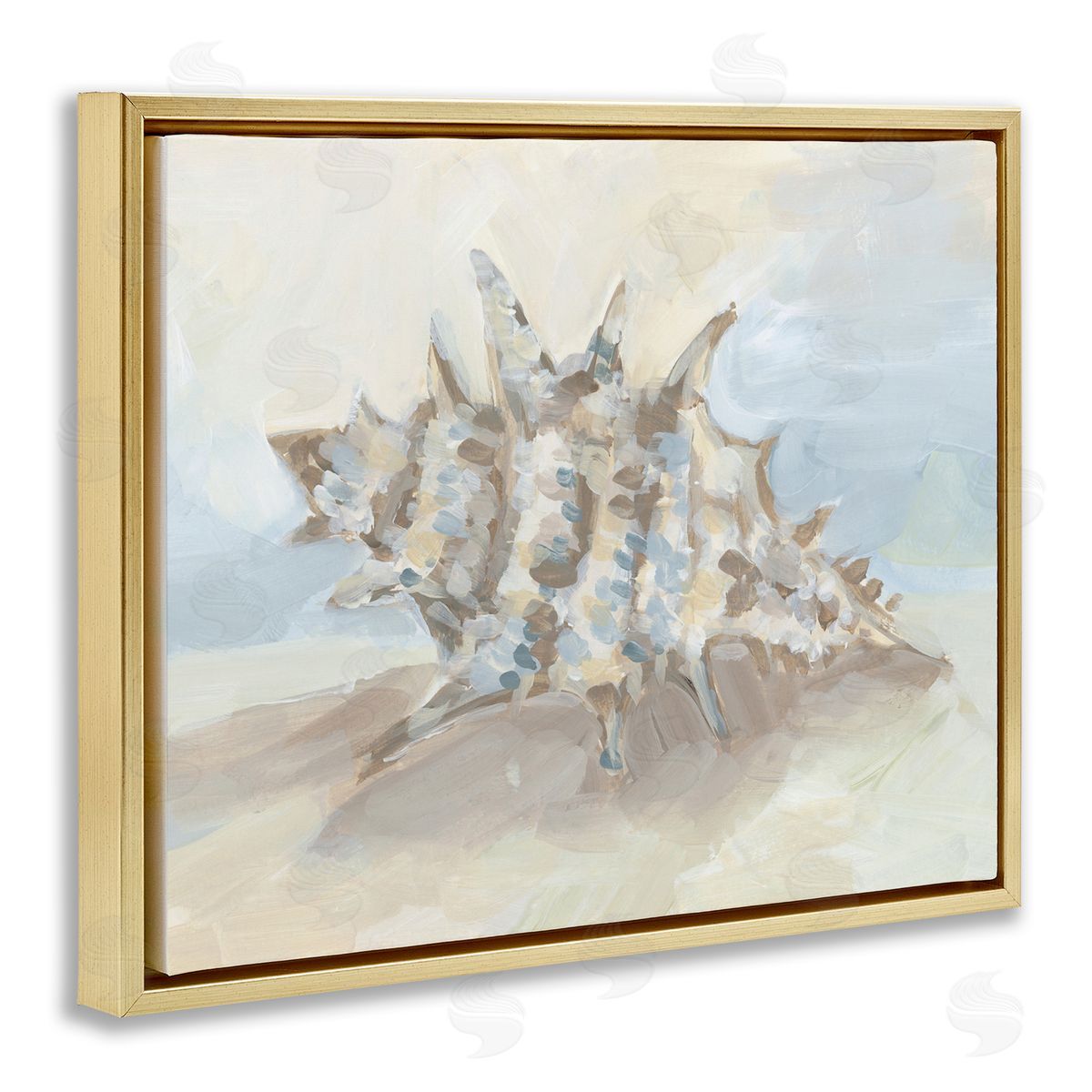 JJ Design House LLC Soft Blended Spiky Seashell Canvas Wall Art Print