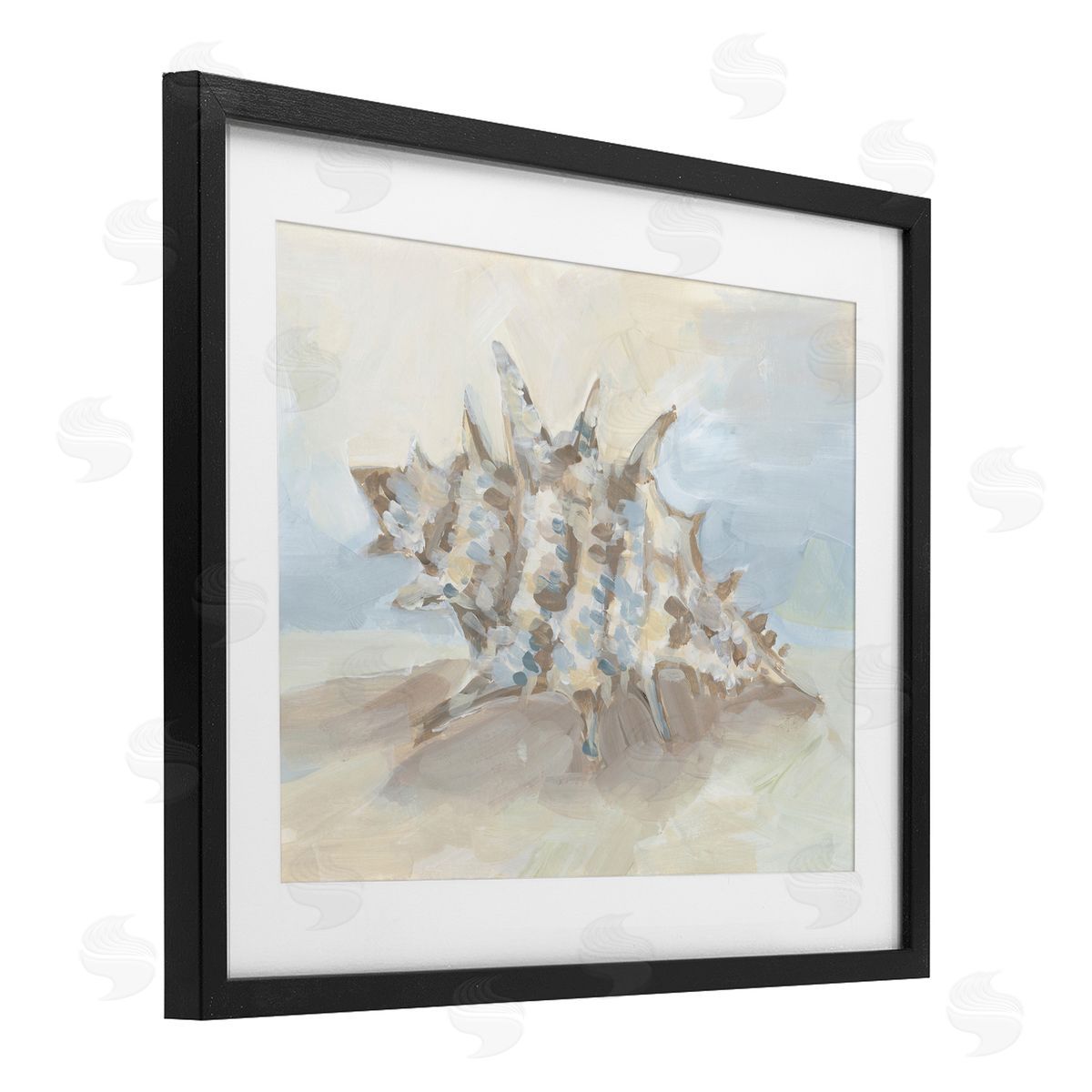 JJ Design House LLC Soft Blended Spiky Seashell Canvas Wall Art Print