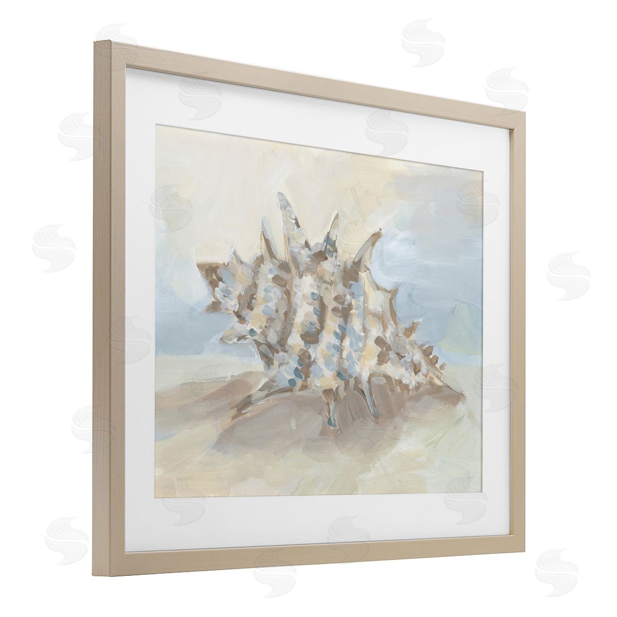 JJ Design House LLC Soft Blended Spiky Seashell Canvas Wall Art Print