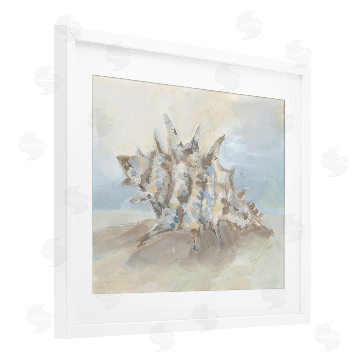 JJ Design House LLC Soft Blended Spiky Seashell Canvas Wall Art Print