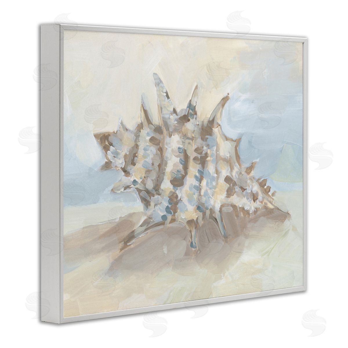 JJ Design House LLC Soft Blended Spiky Seashell Canvas Wall Art Print