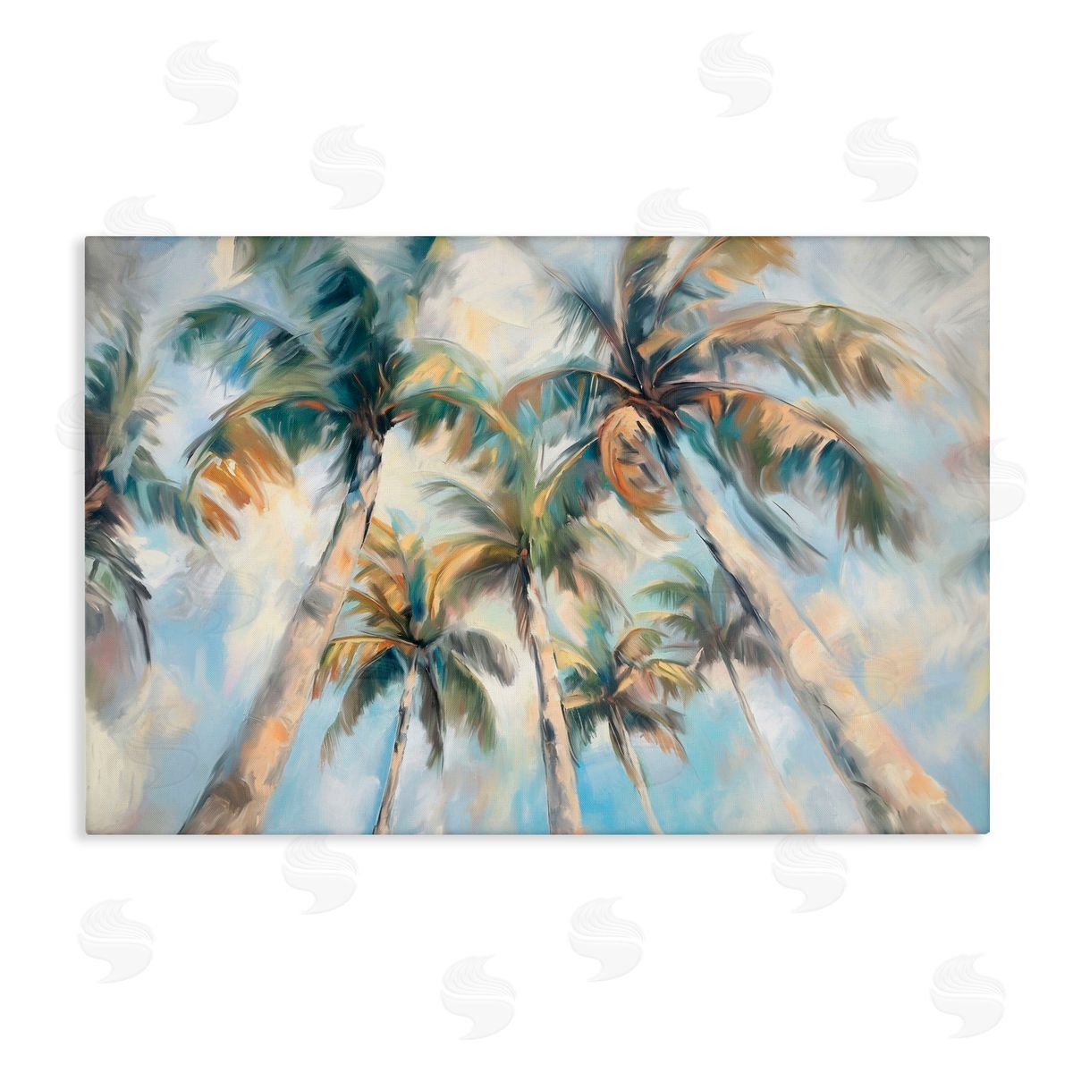 Ramona Murdock Swaying Palms with Soft Clouds Canvas Wall Art Print