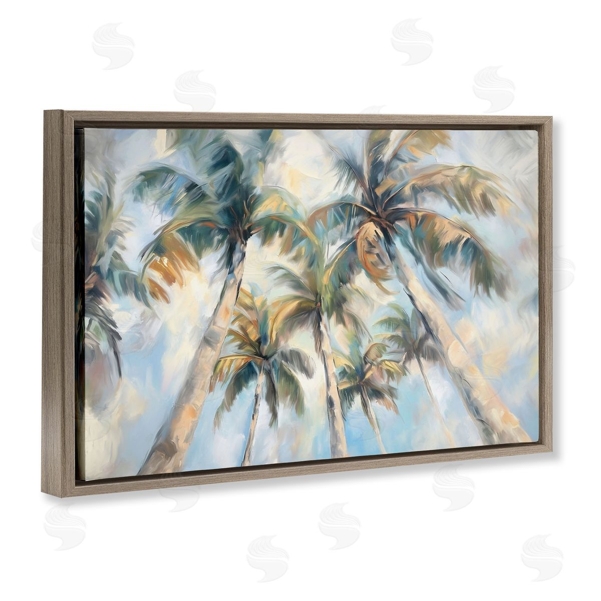 Ramona Murdock Swaying Palms with Soft Clouds Canvas Wall Art Print