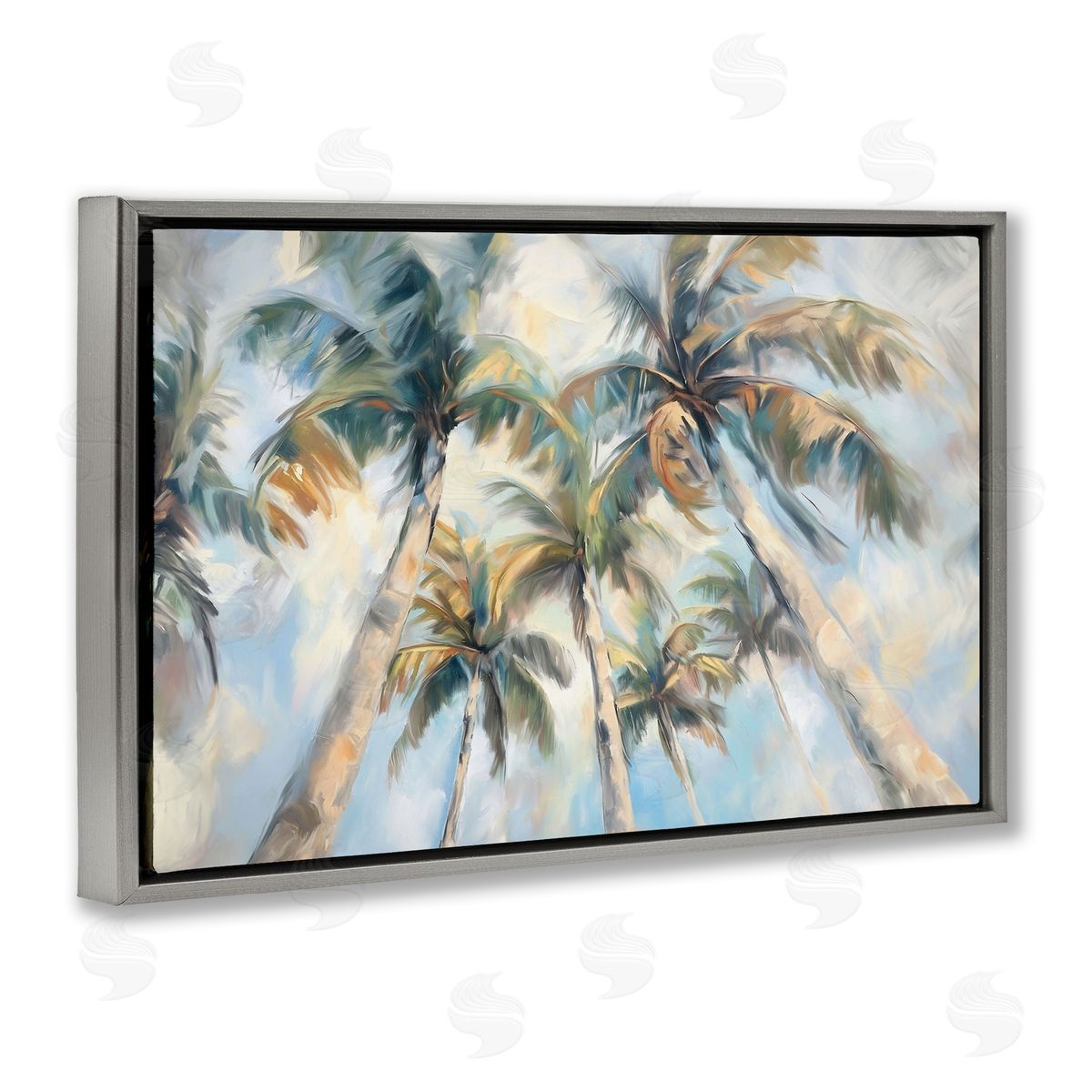 Ramona Murdock Swaying Palms with Soft Clouds Canvas Wall Art Print