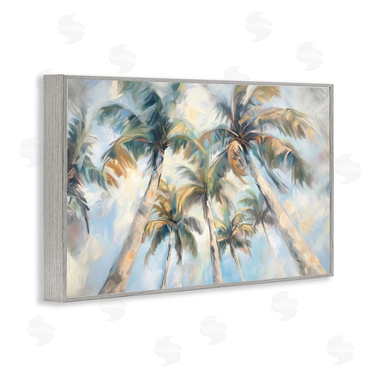 Ramona Murdock Swaying Palms with Soft Clouds Canvas Wall Art Print