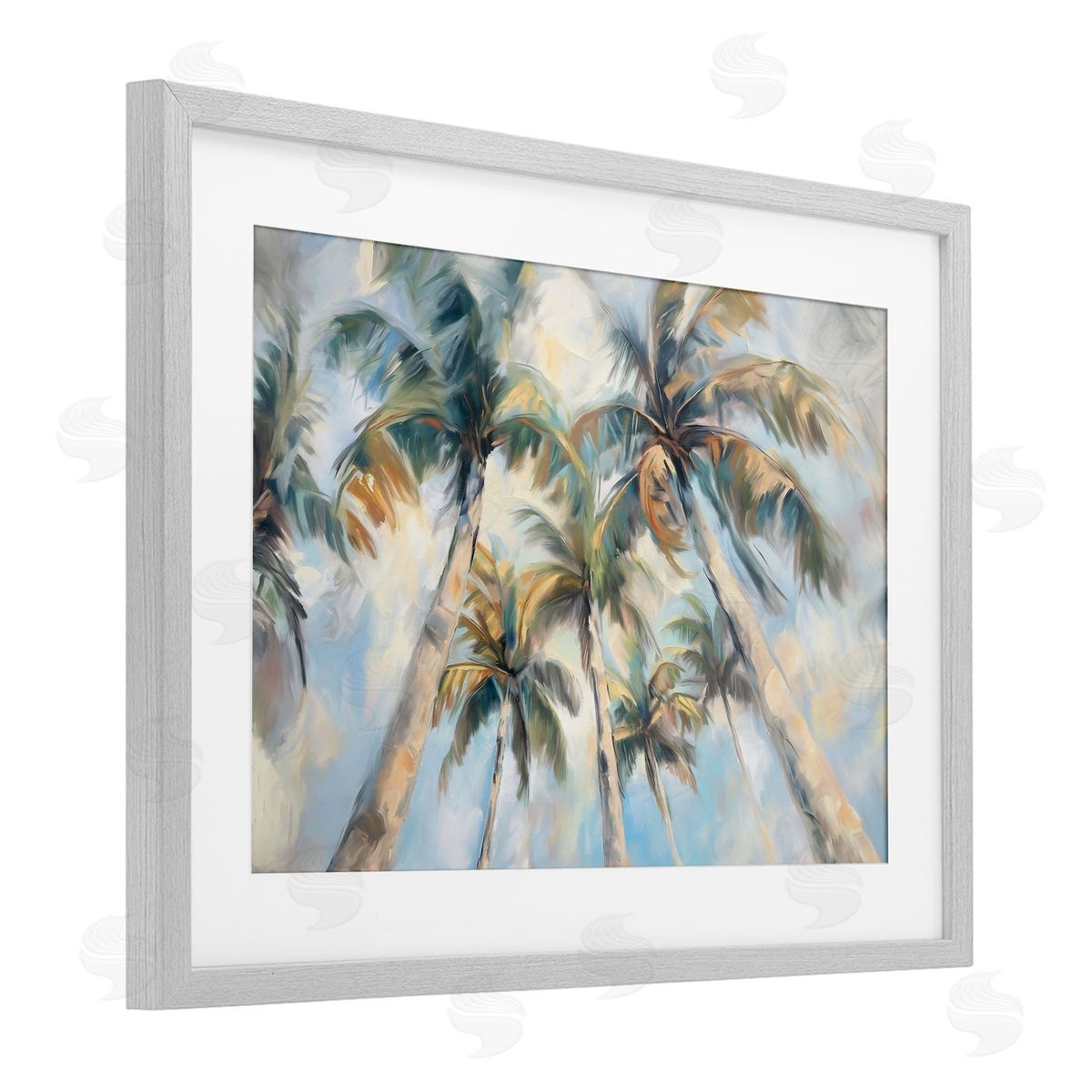 Ramona Murdock Swaying Palms with Soft Clouds Canvas Wall Art Print