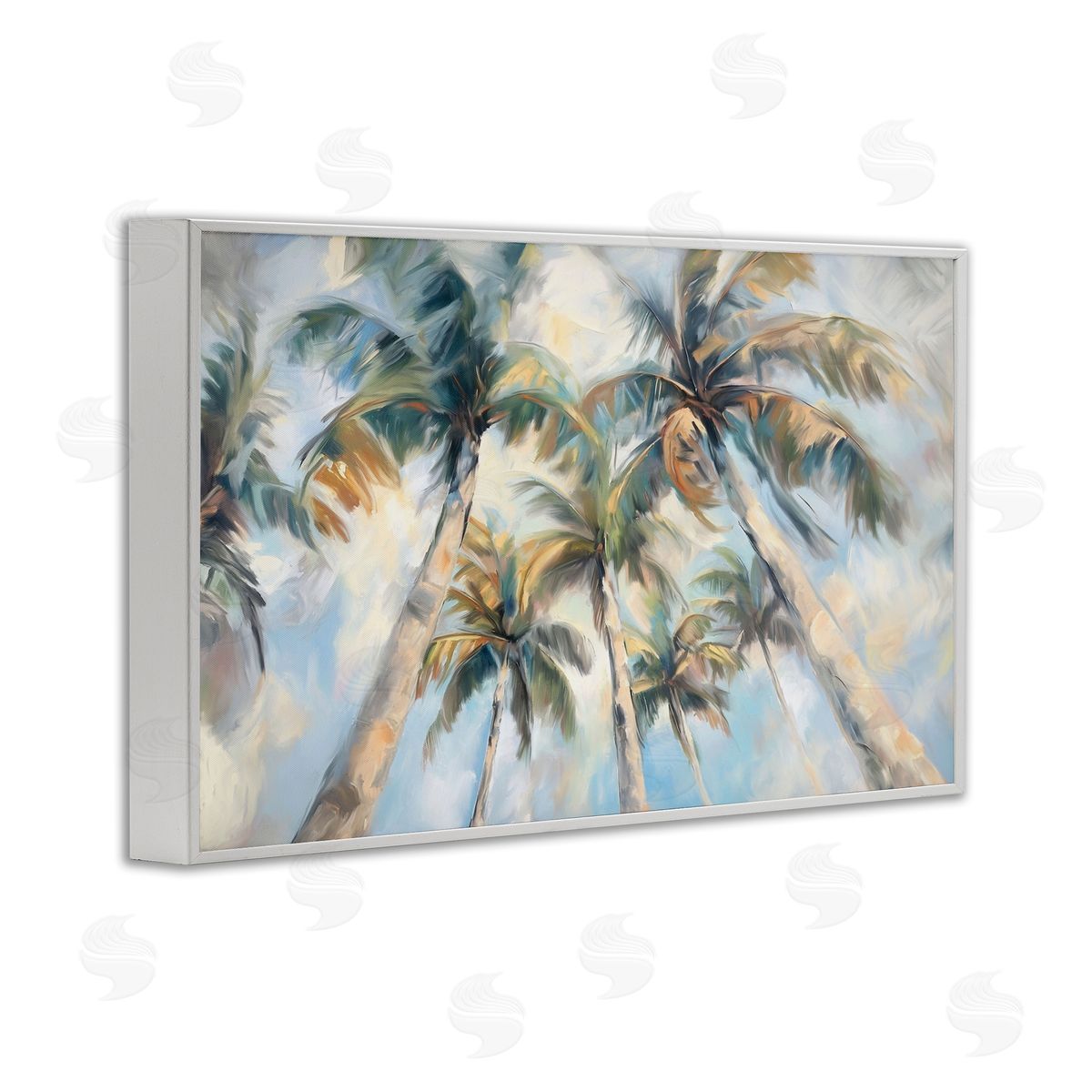 Ramona Murdock Swaying Palms with Soft Clouds Canvas Wall Art Print