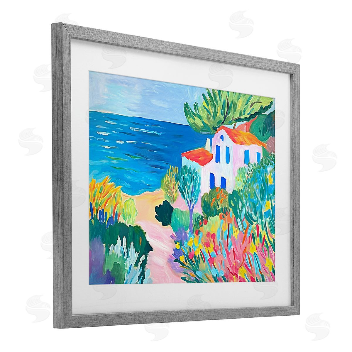 Ramona Murdock Vibrant House On The Beach Canvas Wall Art Print