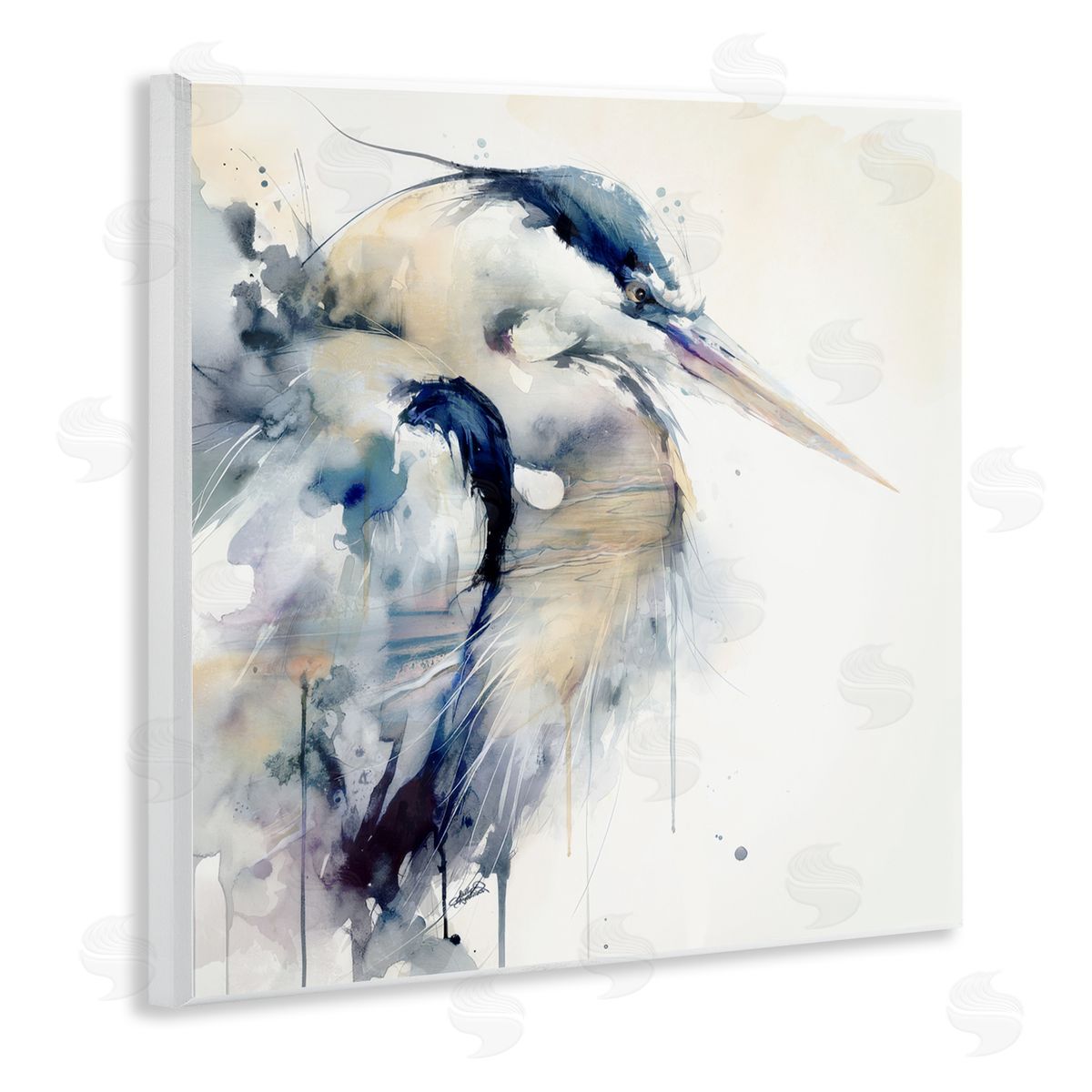Sally Kaye Barlow/Makaio Design Coastal Serenity Blue Heron Wall Plaque Art Print