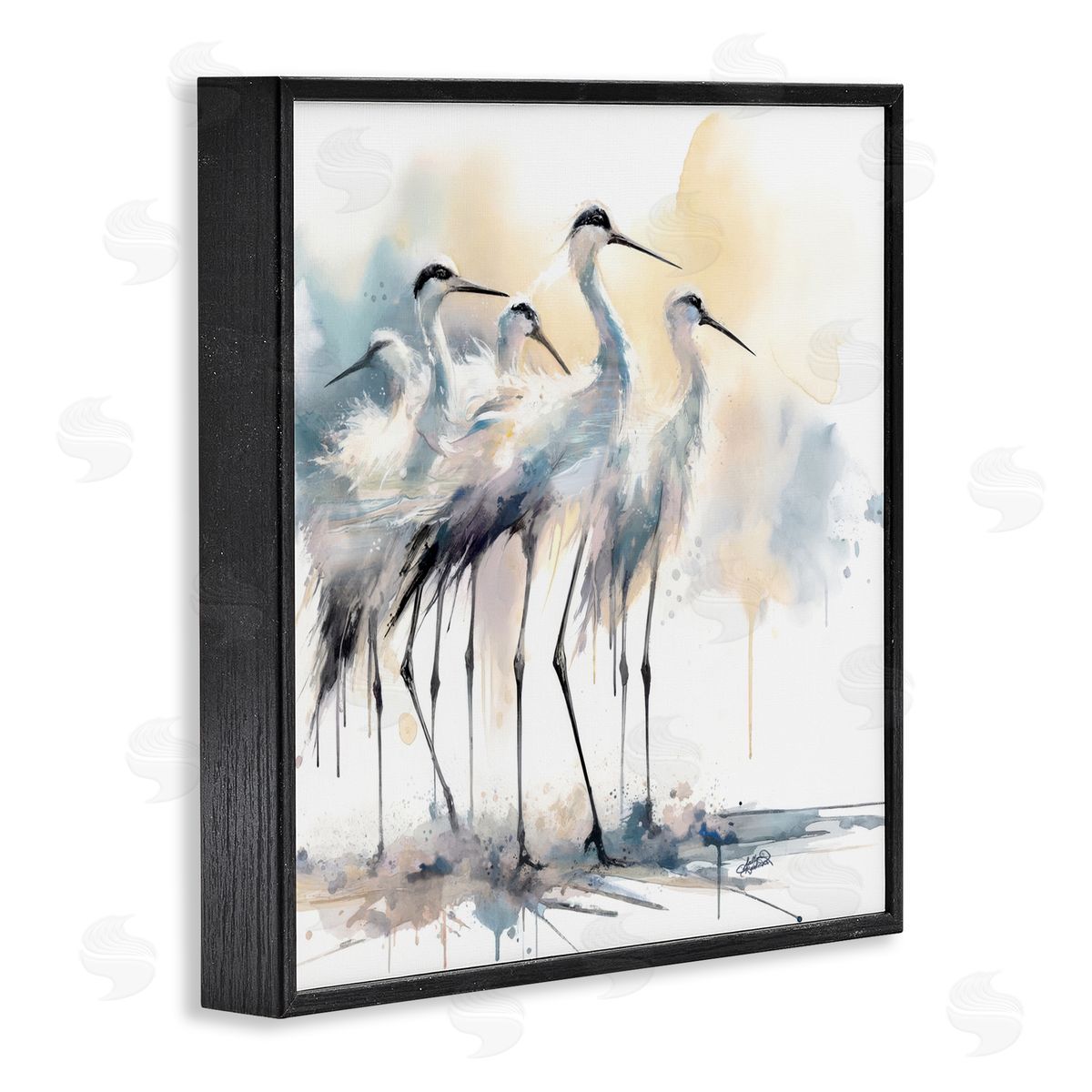 Sally Kaye Barlow/Makaio Design Coastal Serenity Sea Birds Black Framed Giclee Art Print