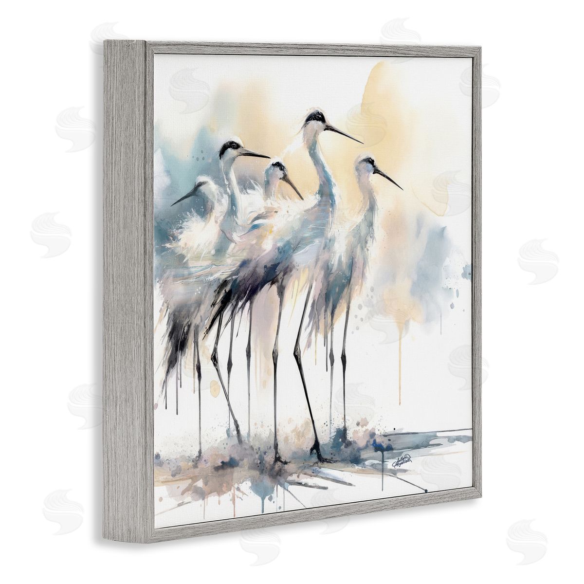 Sally Kaye Barlow/Makaio Design Coastal Serenity Sea Birds Gray Framed Giclee Art Print