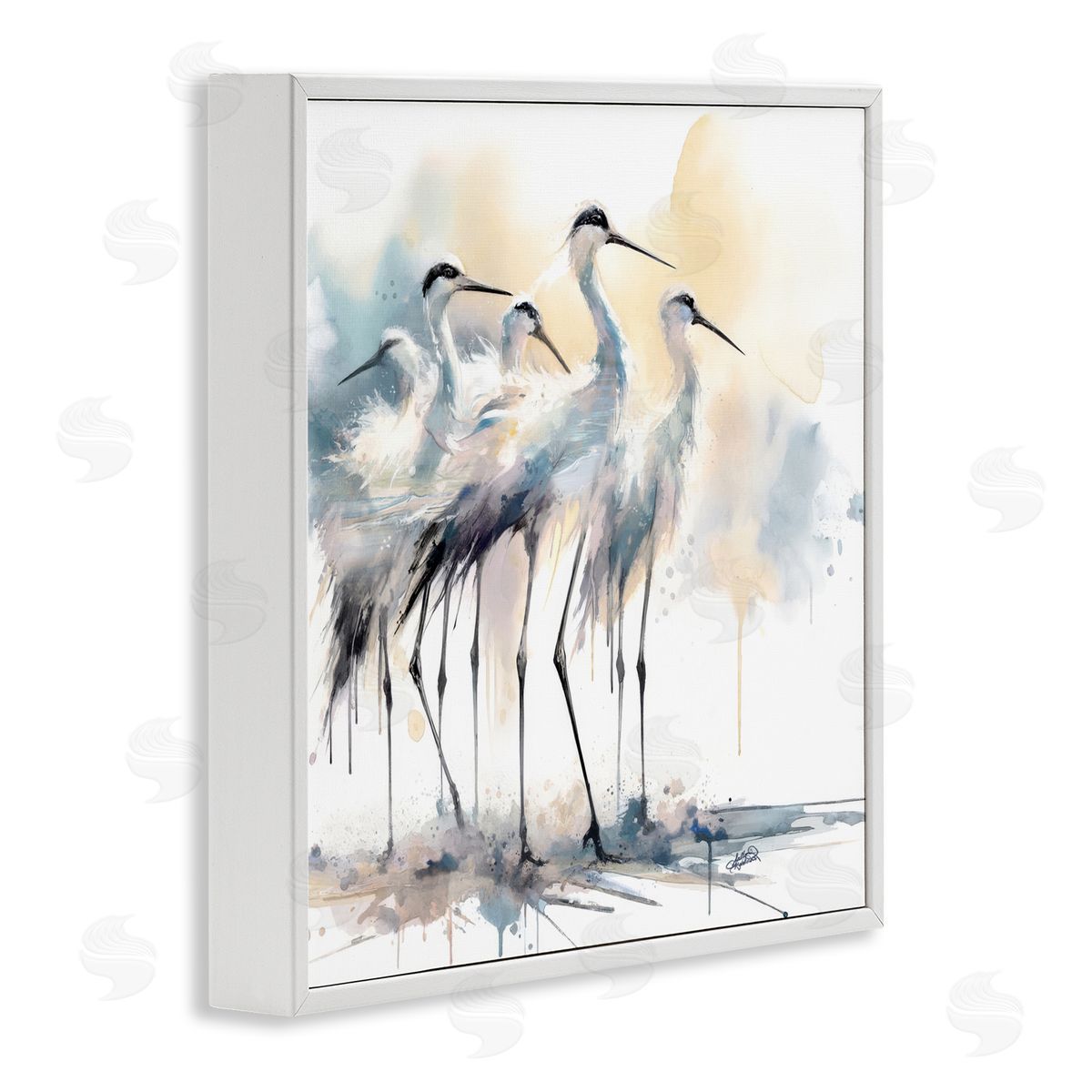 Sally Kaye Barlow/Makaio Design Coastal Serenity Sea Birds White Frame Giclee Art Print