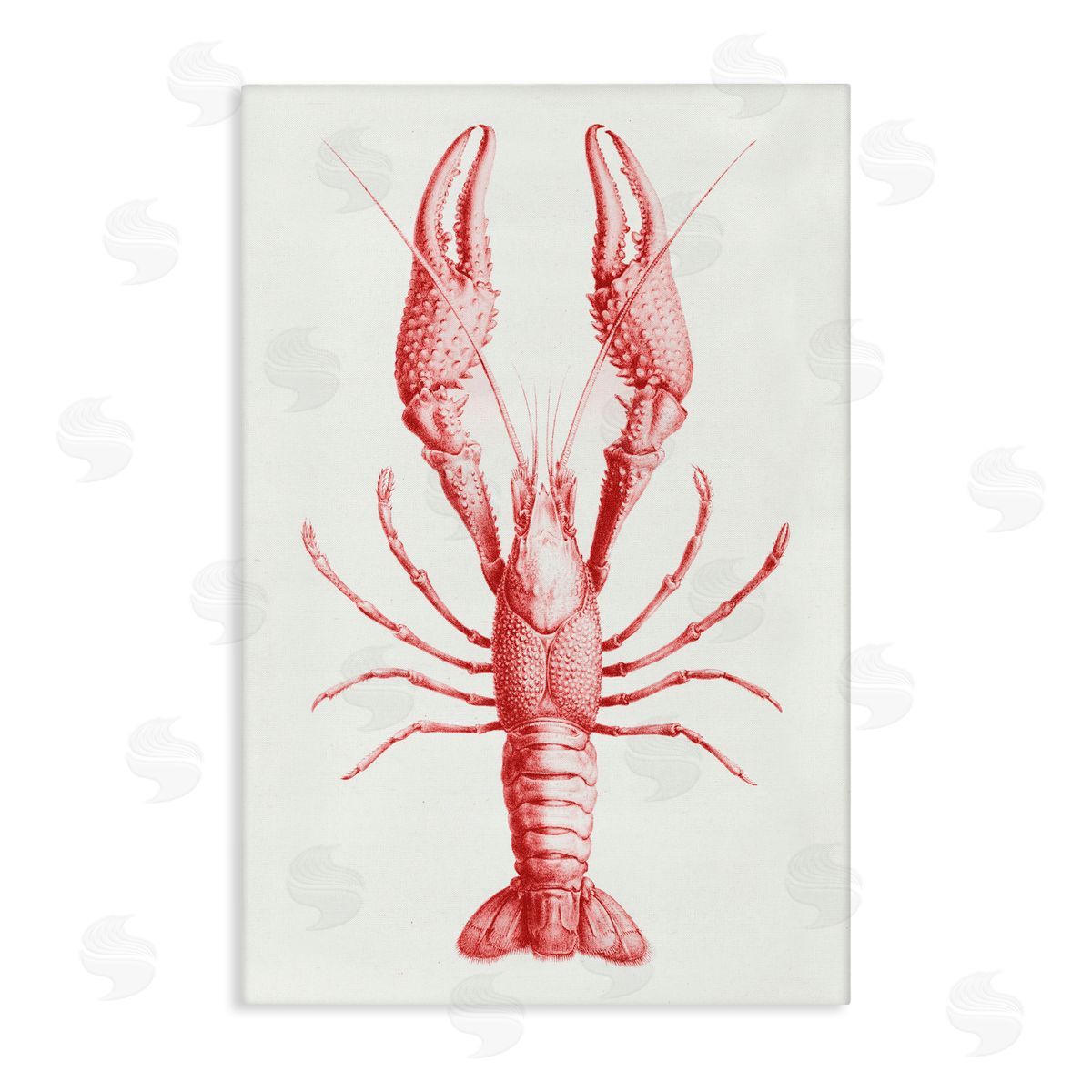 Tina Higgins Designs Inc. Red Lobster Traditional Details Canvas Wall Art Print