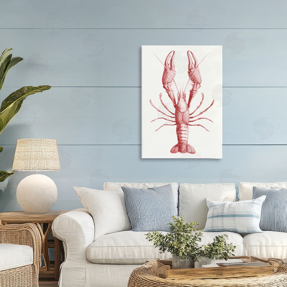 Tina Higgins Designs Inc. Red Lobster Traditional Details Printed Wall Art in Room