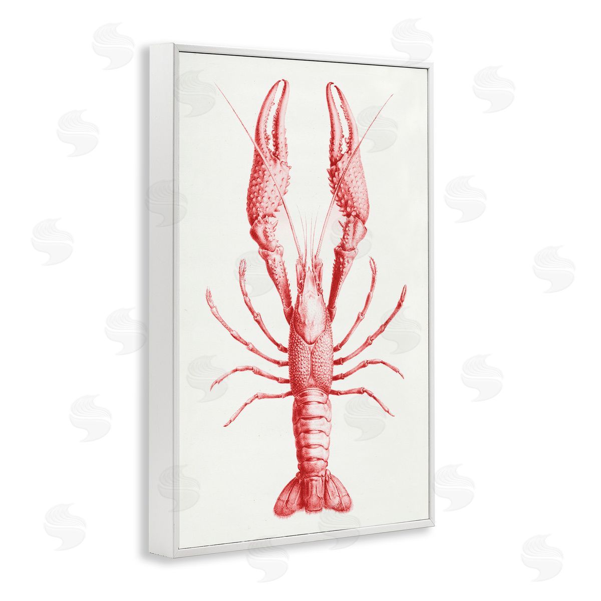 Tina Higgins Designs Inc. Red Lobster Traditional Details White Frame Giclee Art Print
