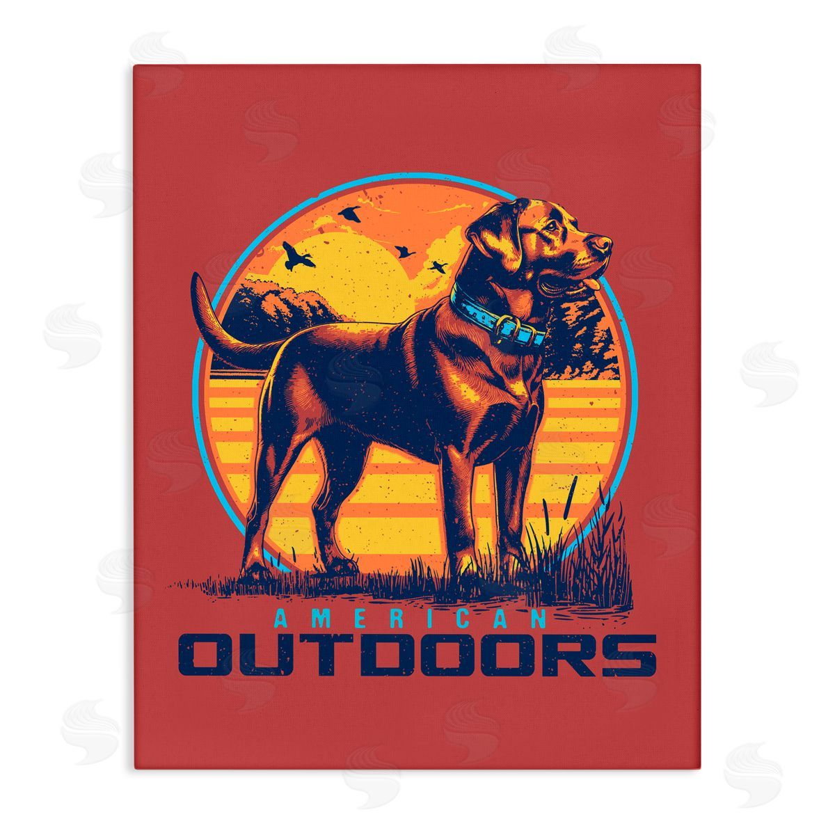 Jedco Brands, Inc. American Outdoors Dog Canvas Wall Art Print