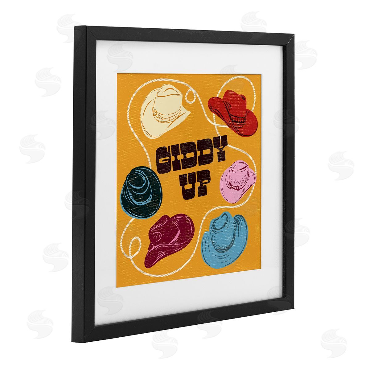 Diane Labombarbe Giddy Up Cowboy Hats & Lasso Canvas Wall Art Print
