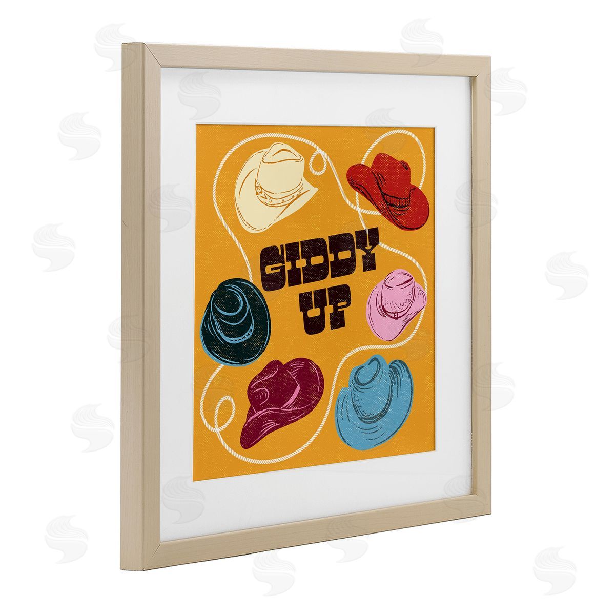 Diane Labombarbe Giddy Up Cowboy Hats & Lasso Canvas Wall Art Print