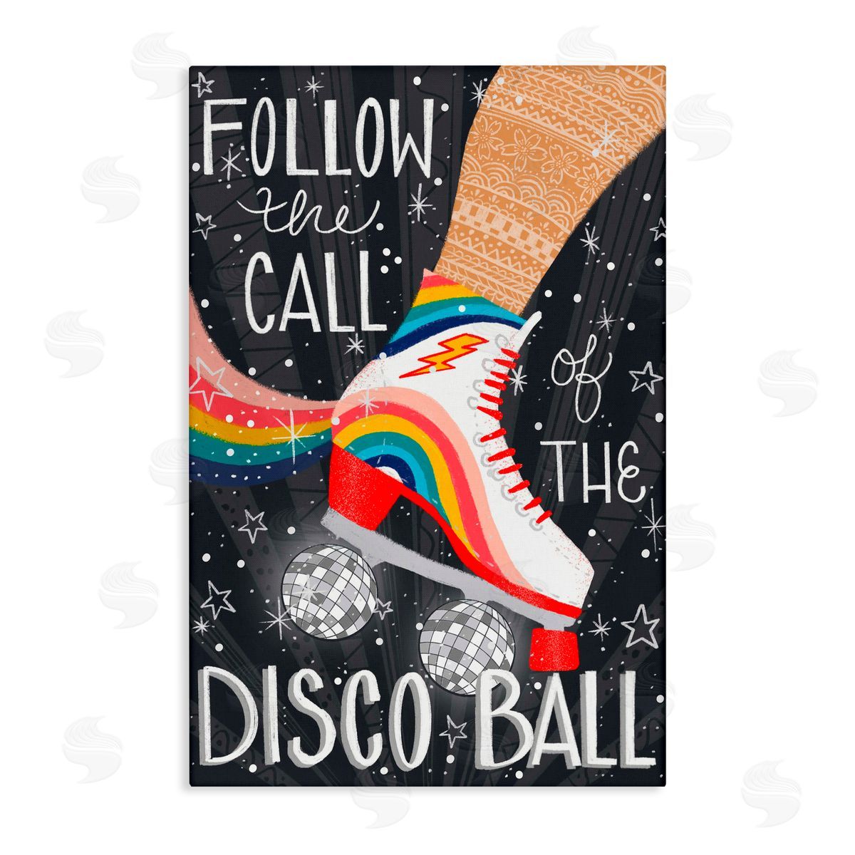 Emiko Rainbow Follow The Call of Disco Ball Canvas Wall Art Print